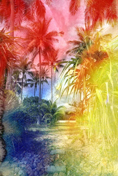 Retro photo of palm trees — Stock Photo, Image