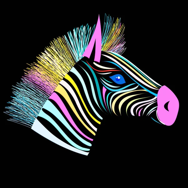 Ljusa vektor huvudet av en zebra — Stock vektor