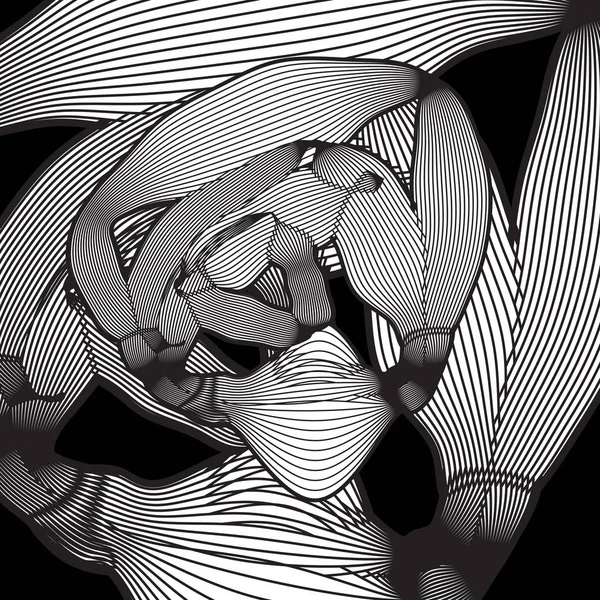 Abstrato preto e branco fundo ilusão óptica — Vetor de Stock
