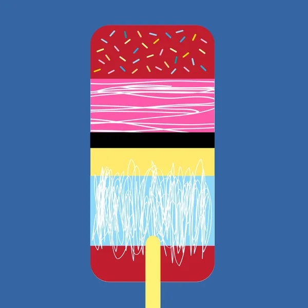 Vector sabroso helado brillante colorido — Vector de stock