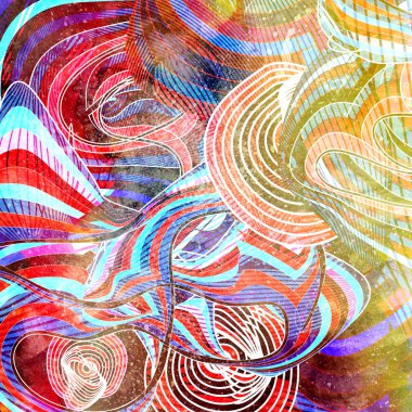 Parlak grafik çok renkli soyutlama dalgalar