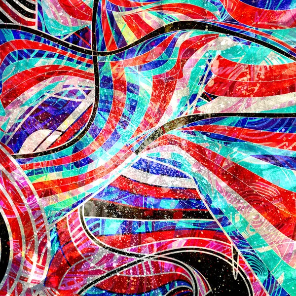 Gráficos brillantes abstracción ondas multicolores — Foto de Stock