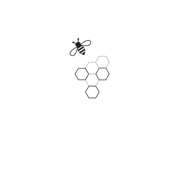 Vektör işareti arı ve bal peteği — Stok Vektör