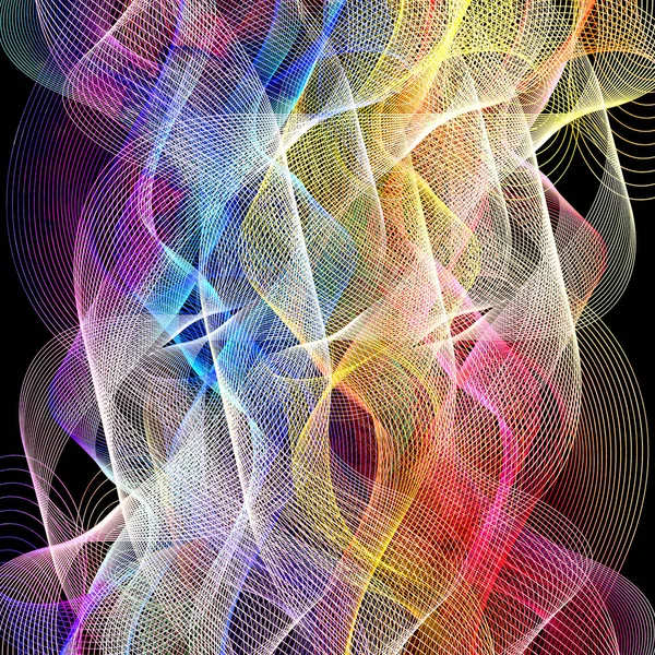 Bright graphics multicolored waves abstraction — Stock Photo, Image