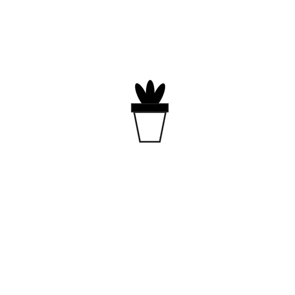 Vecteur plante noire et blanche — Image vectorielle