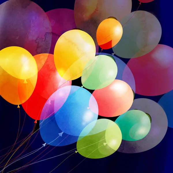 Globos de vacaciones multicolores brillantes — Foto de Stock