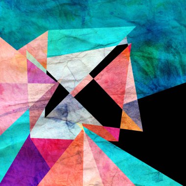 Sulu Boya geometrik arka plan