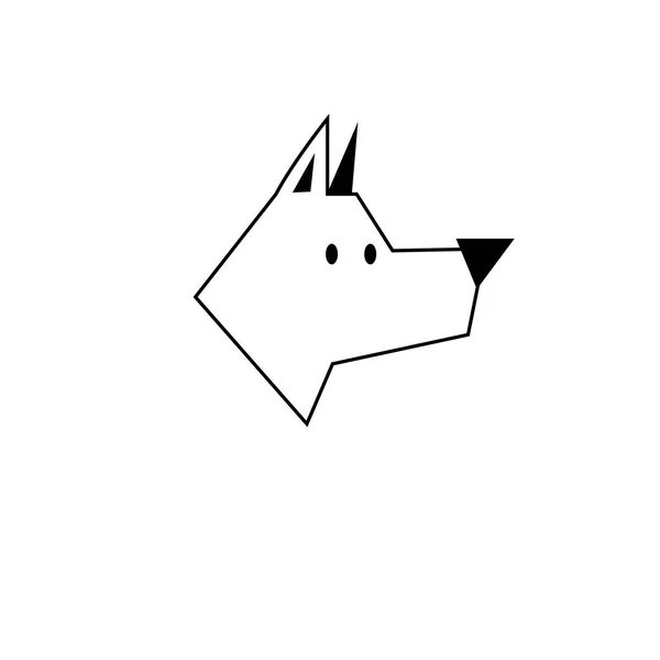 Vector black outline icon dog — Stock Vector