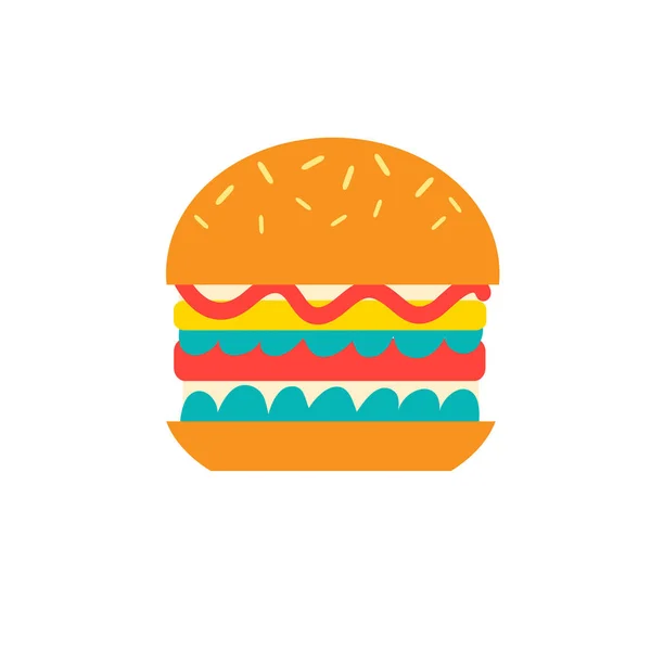 Vector delicioso icono de hamburguesa — Archivo Imágenes Vectoriales