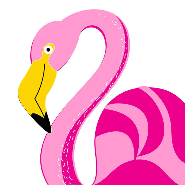 Vector portret van een roze flamingo — Stockvector