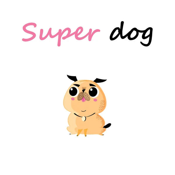 Divertido vector de dibujos animados perro pequeño — Vector de stock