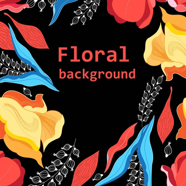 Gráficos floral brillante vector patrón — Vector de stock