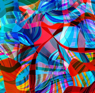 Sulu Boya geometrik arka plan