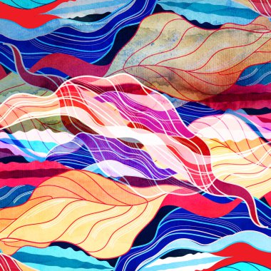 Sulu Boya geometrik arka plan