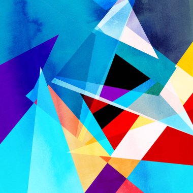 Sulu Boya geometrik arka plan