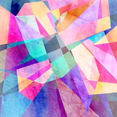 Sulu Boya geometrik arka plan