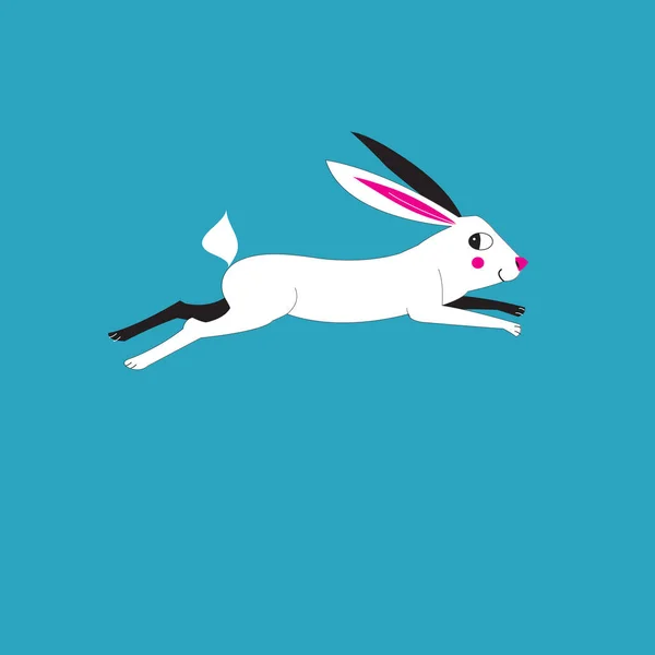 Иллюстрация бегущего зайца — стоковый вектор