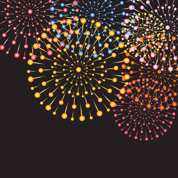 Fundo com fogos de artifício brilhantes coloridos — Vetor de Stock