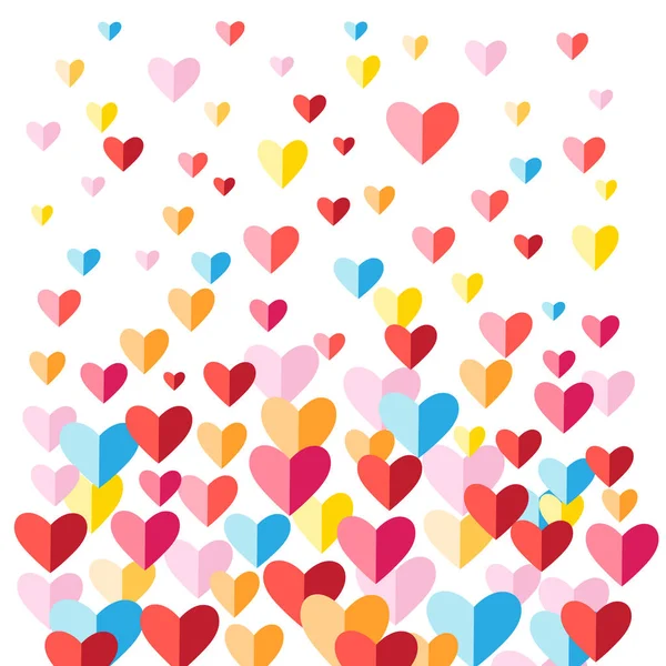 Festive background with multi-colored hearts — Stock Vector