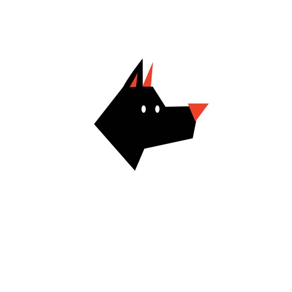 Vector zwarte omtrek pictogram hond — Stockvector