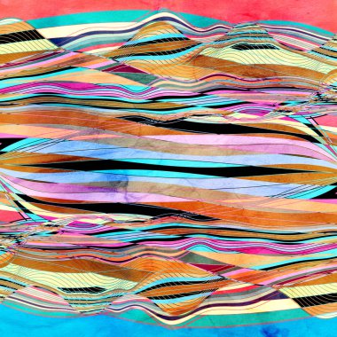 Suluboya arka plan renkli dalga ile