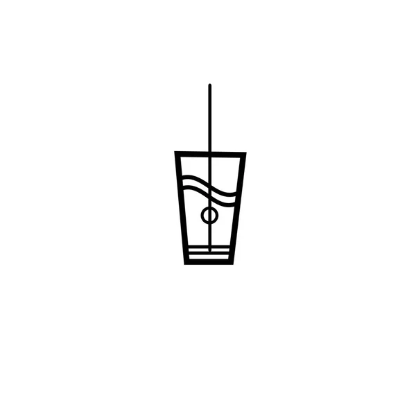 Signo vectorial de un vaso de agua — Vector de stock