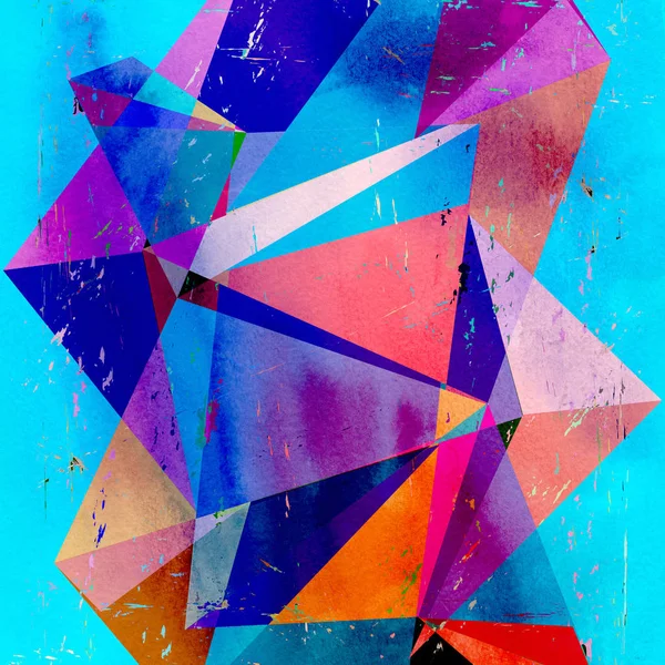 Geometrické pozadí abstraktní akvarel — Stock fotografie