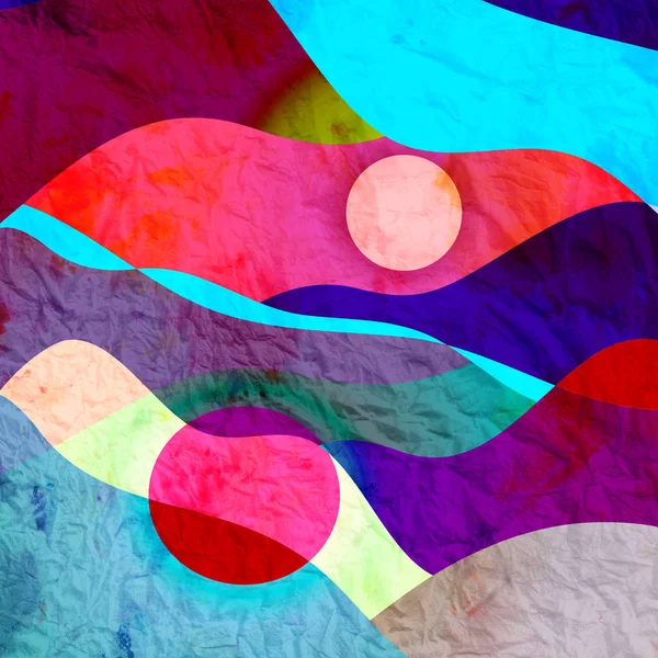 Abstrakt akvarell bakgrund med färgglada våg — Stockfoto