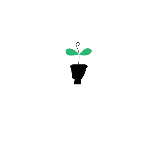 Graphics silhouette icon eco green sprout — Stock Vector