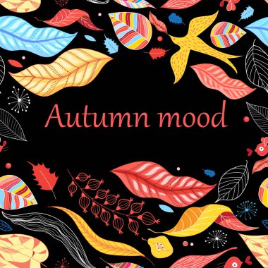 Autumn bright colorful background  clipart