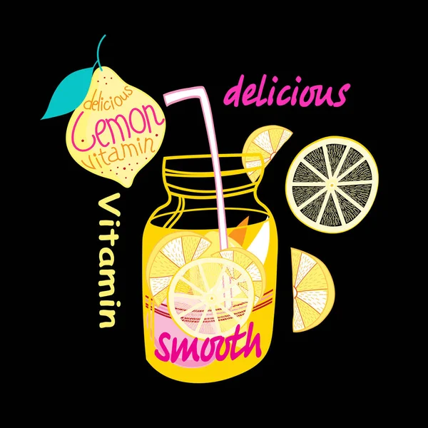 Graphic bright lemonade — Stock Vector