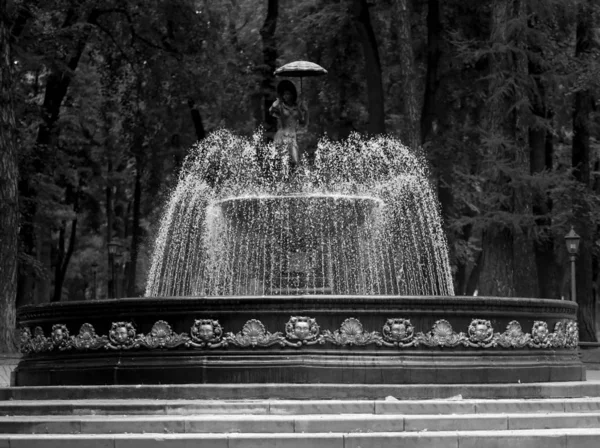 Foto de una hermosa fuente en el parque — Foto de Stock