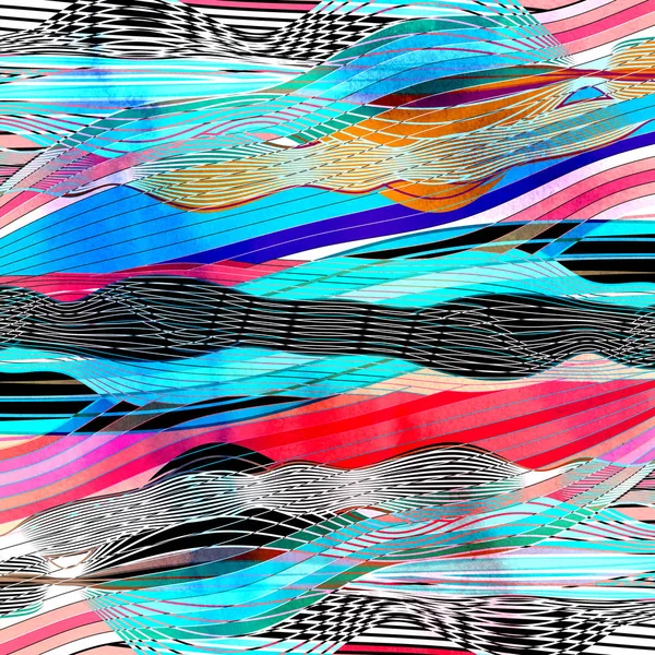 Fondo de acuarela abstracto con onda colorida —  Fotos de Stock