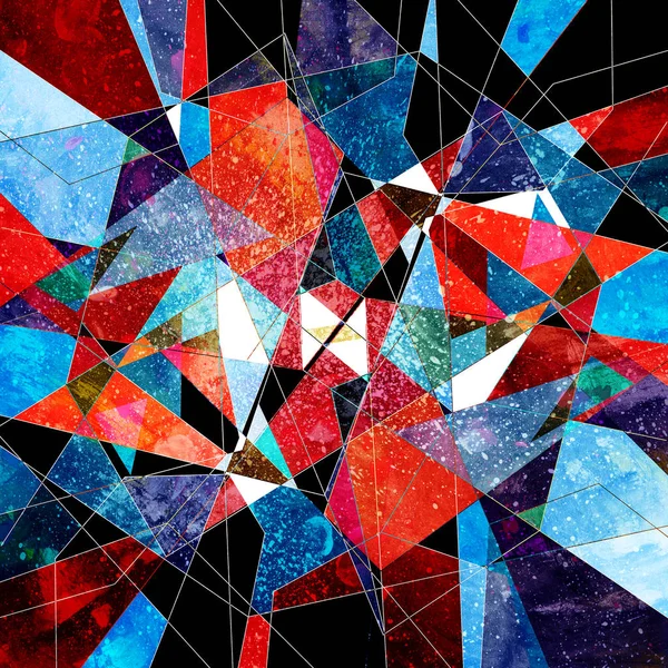 Abstrait aquarelle fond polygone — Photo