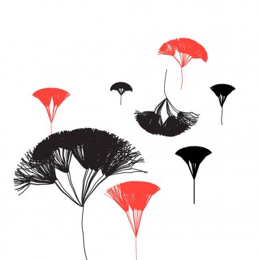 Vektör arka plan grafik ağaçları ile 