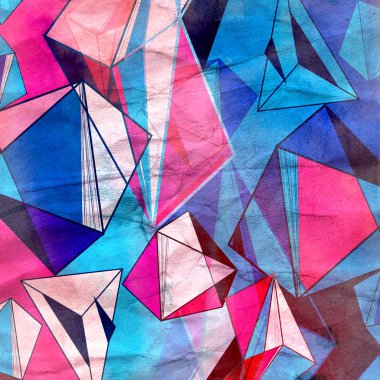 Suluboya Geometrik Arkaplan