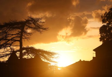 Güzel parlak Günbatımı Fotoğraf