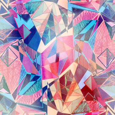 Sulu Boya geometrik arka plan