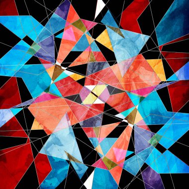 Sulu Boya geometrik arka plan