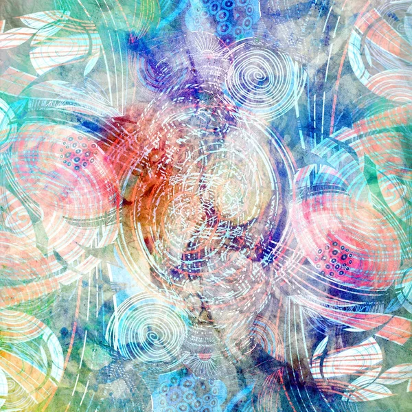 Abstrakt akvarell bakgrund med färgglada våg — Stockfoto