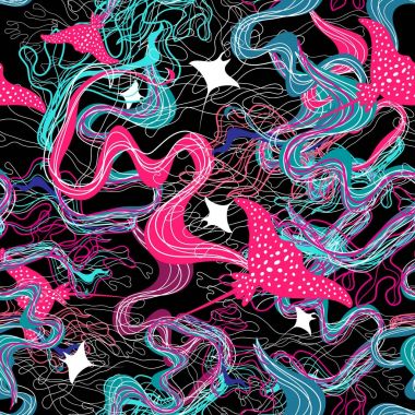 Güzel yosun ve ışınları kesintisiz deniz desen