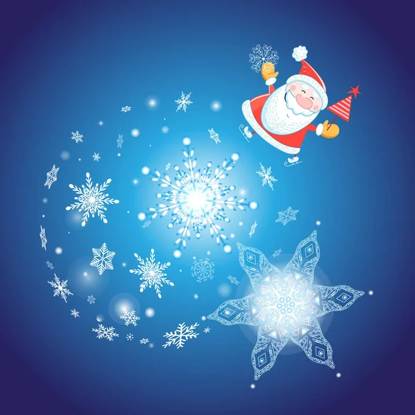 サンタ クロースとお祝いクリスマス カード — ストックベクタ