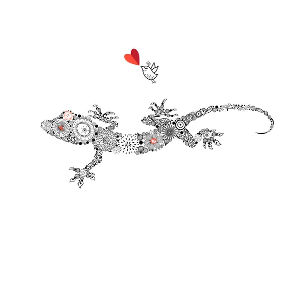 Decoratieve mooie gecko — Stockvector