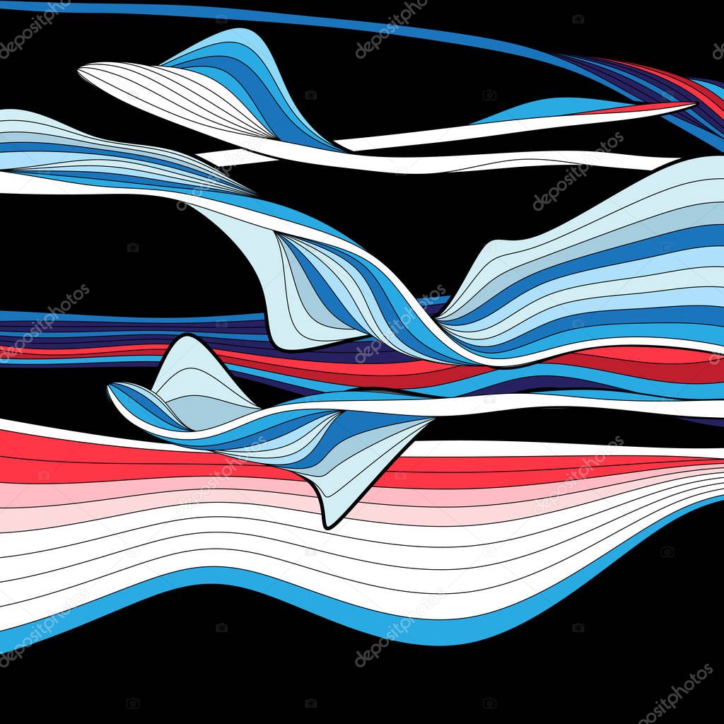 Wavy abstract vector background