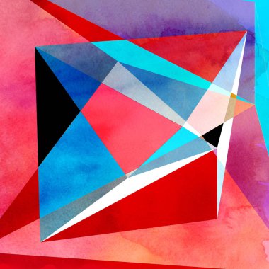 Sulu Boya geometrik arka plan