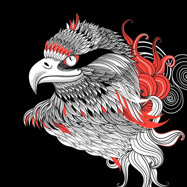 Grafisch mooi portret van een adelaar — Stockvector