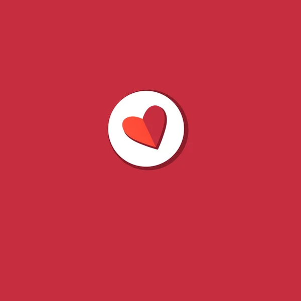 Vector rött hjärta ikon på ljus bakgrund — Stock vektor