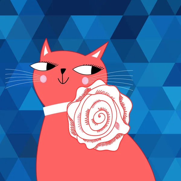 Retrato gráfico de un gato rojo — Vector de stock