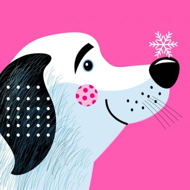 Yeni yıl kartı komik köpek