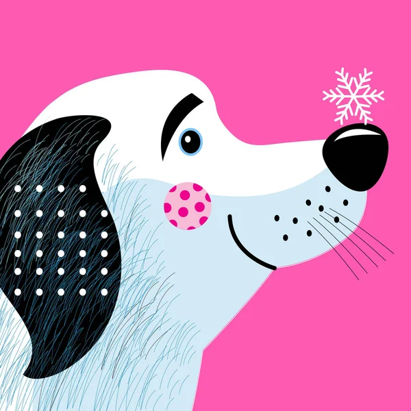 Новогодняя забавная собака — стоковый вектор